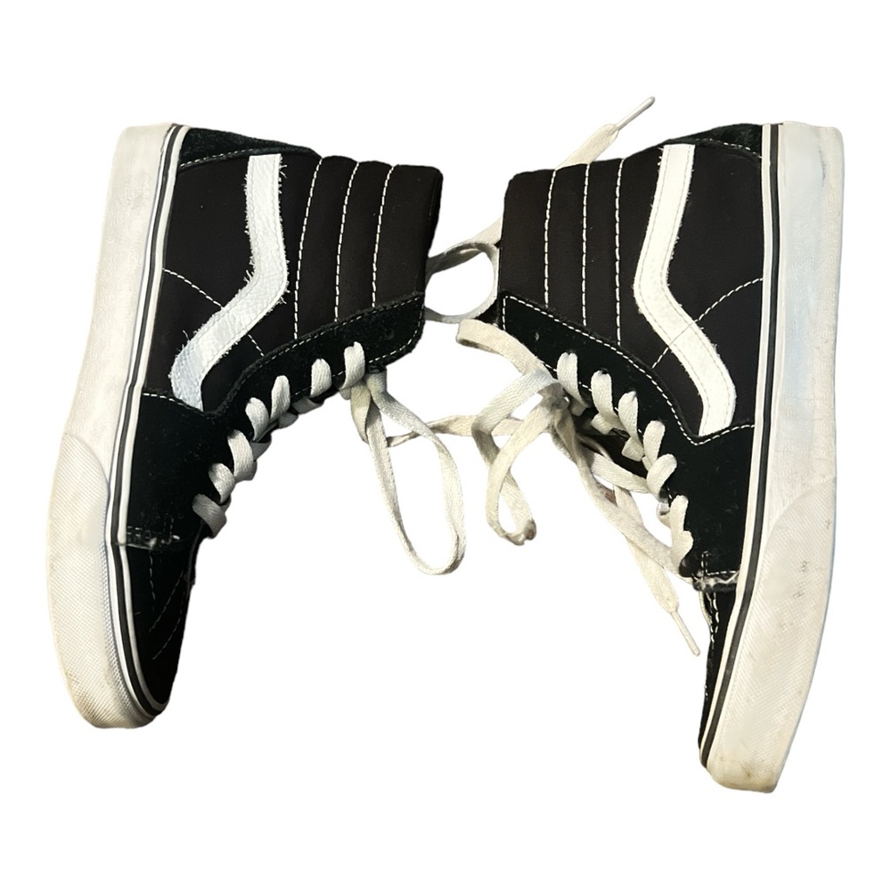Vans Classic High Tops, Black‎ with White Contrast, Size Women’s 7.5
